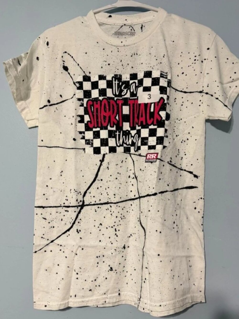NASCAR Richmond Raceway Short Track Thing Splatter Print Short Sleeve Tee Size S